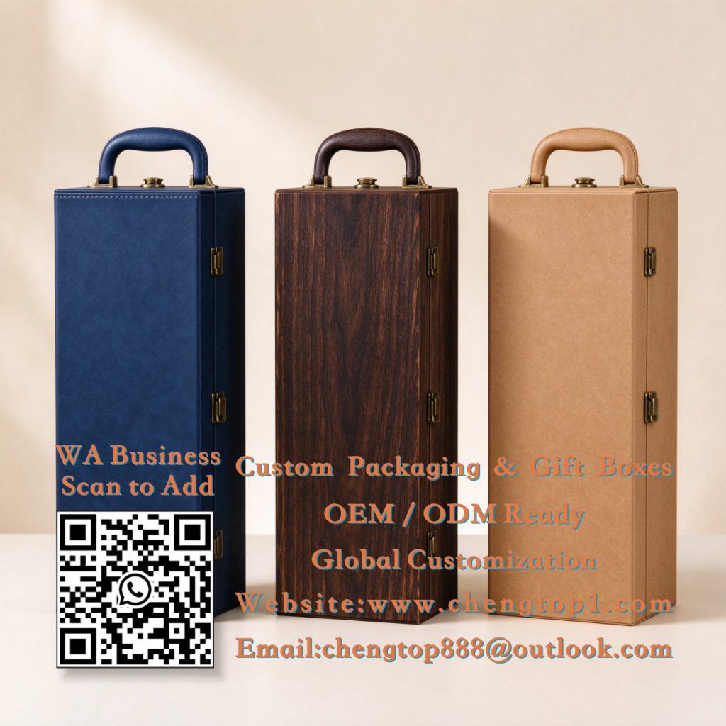 Wine Box Colors: Navy, Wood & Kraft Compared - Wine & Spirits Boxes - ChengTop Packaging & Printing ﻿ ﻿