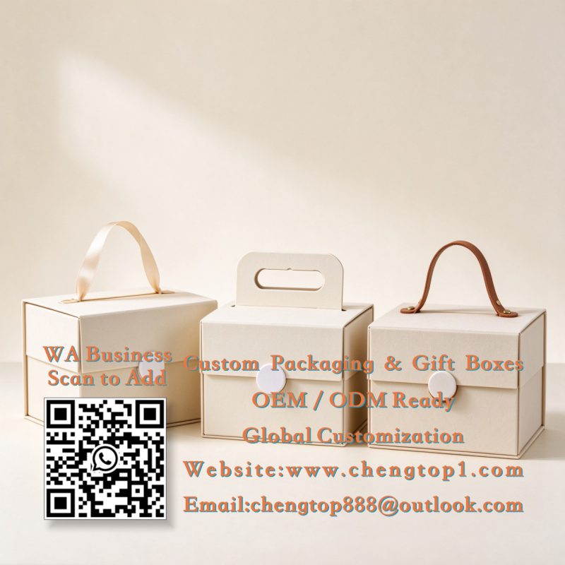 Magnetic Folding Box Handles: Ribbon, Die-Cut & Leather Strap Compared - Magnetic Folding Boxes - ChengTop Packaging ...