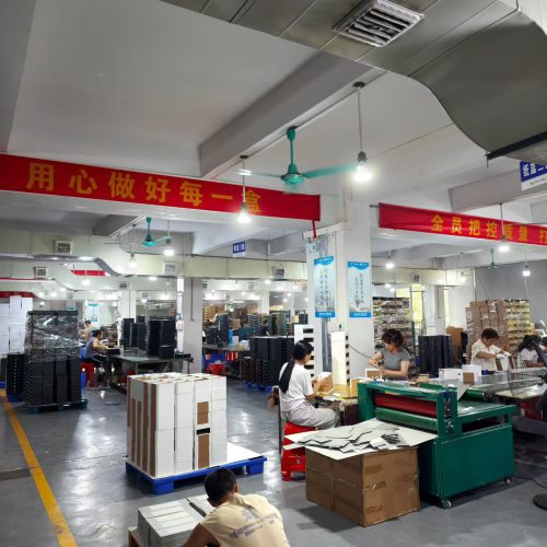 Packaging factory workshop for custom rigid box production