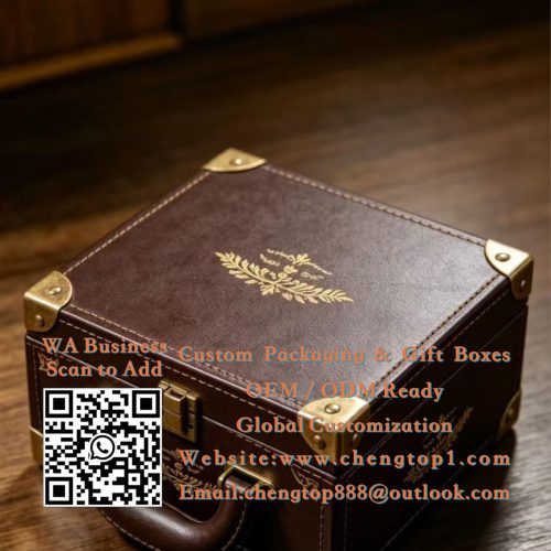 Dark Brown Vintage Trunk Boxes: Antique Suitcase Gift Packaging with Botanical...