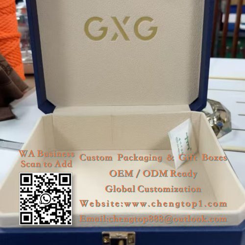 Navy Blue Octagonal Jewelry Boxes: Fashion Brand Gift Cases with Drawer</trp-p...