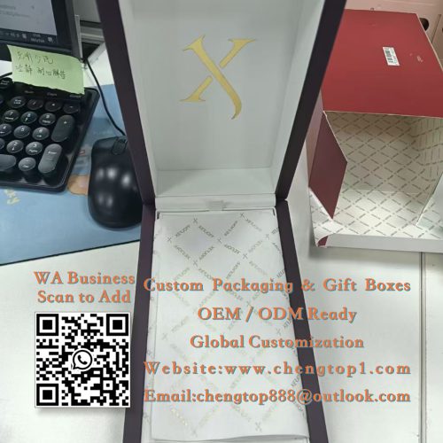 Luxury Perfume Gift Boxes: Leather-Textured Fragrance Packaging with Foil Logo - Cosmetic Boxes - ChengTop Packaging &...