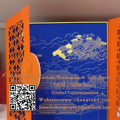 Mid-Autumn Festival Gift Boxes: Laser-Cut Double-Door Mooncake Packaging - Rigid & Gift Boxes - ChengTop Packaging &am...