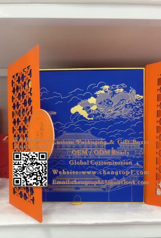 Mid-Autumn Festival Gift Boxes: Laser-Cut Double-Door Mooncake Packaging - Rigid & Gift Boxes - ChengTop Packaging &am...