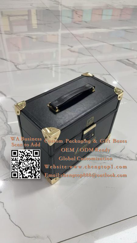 Trunk-Style Cosmetic Gift Boxes: Premium Skincare Set Packaging with Handle</t...