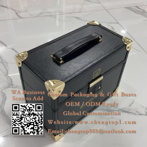 Trunk-Style Cosmetic Gift Boxes: Premium Skincare Set Packaging with Handle - Cosmetic Boxes - ChengTop Packaging & Pr...