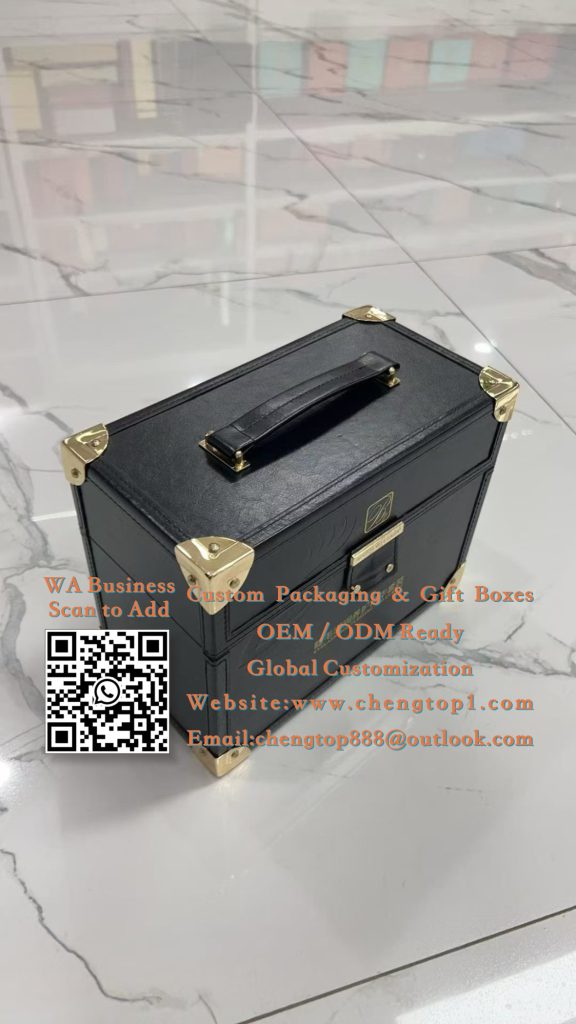 Trunk-Style Cosmetic Gift Boxes: Premium Skincare Set Packaging with Handle - Cosmetic Boxes - ChengTop Packaging & Pr...