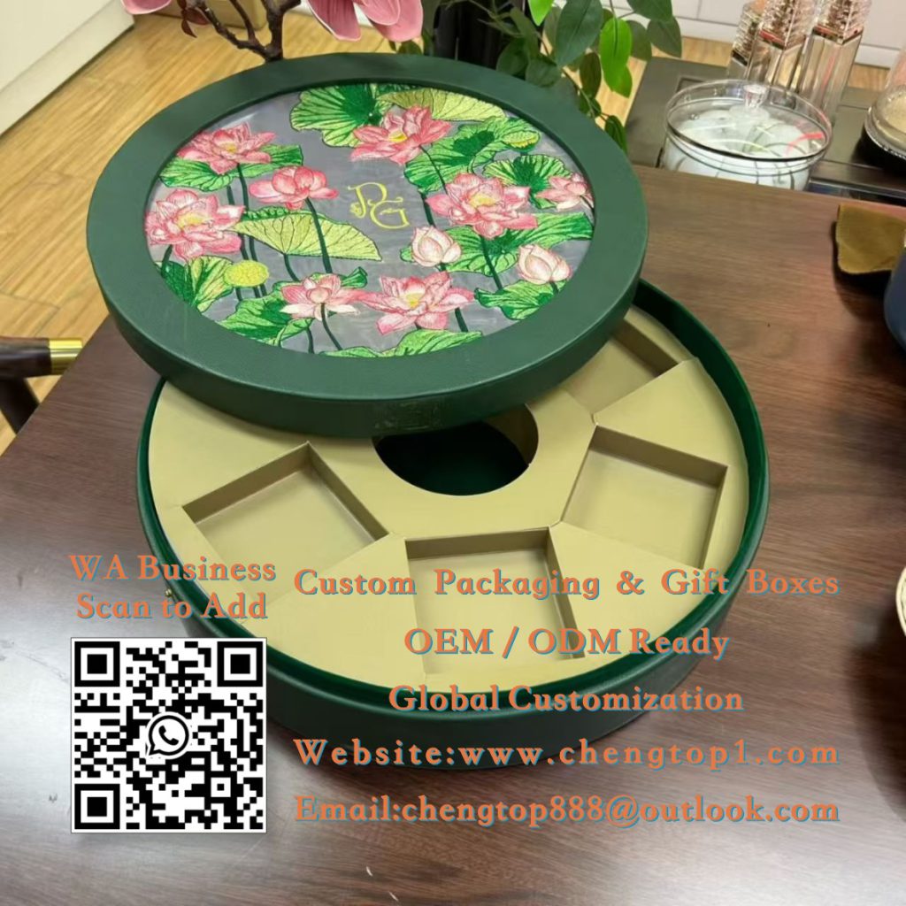 Round Gift Boxes: Lotus Embroidered Packaging for Mooncakes, Tea & Festive Gifts -  20261026230901 227 2 - ChengTop P...