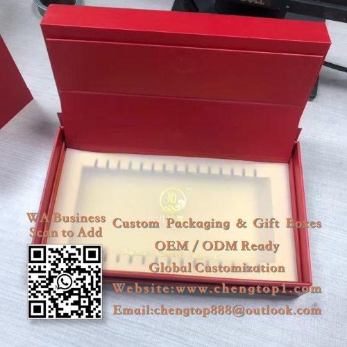 Collagen Serum Set Boxes: Red Rigid Packaging for Ampoule and Skincare Kits - Cosmetic Boxes - ChengTop Packaging & Pr...