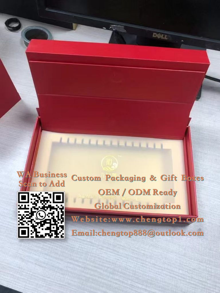 Collagen Serum Set Boxes: Red Rigid Packaging for Ampoule and Skincare Kits - Cosmetic Boxes - ChengTop Packaging & Pr...