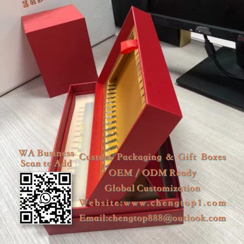 Collagen Serum Set Boxes: Red Rigid Packaging for Ampoule and Skincare Kits - Cosmetic Boxes - ChengTop Packaging & Pr...