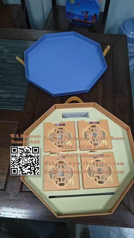 Octagonal Mooncake Gift Boxes: Mid-Autumn Festival Packaging with Artwork Lid - Rigid & Gift Boxes - ChengTop Packagin...