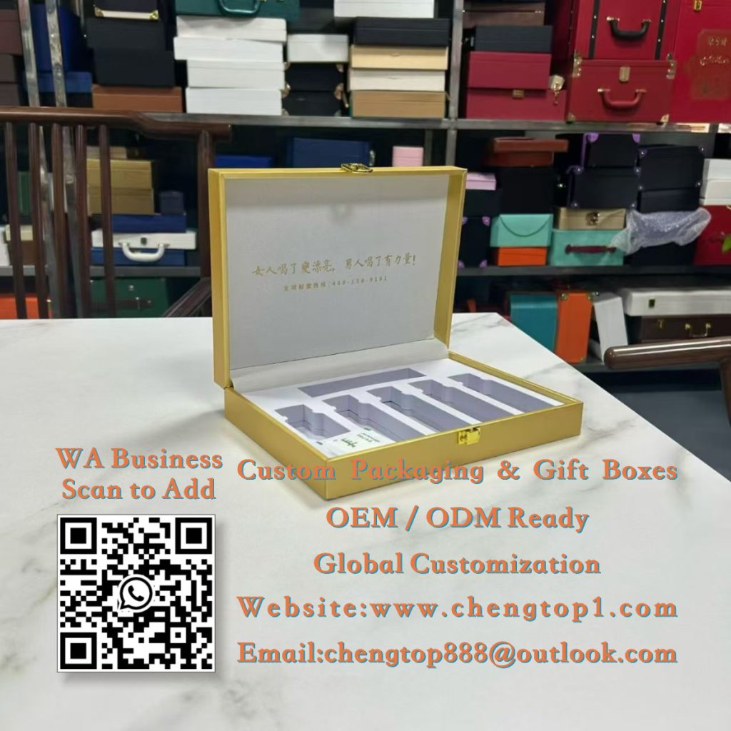 Oral Liquid Gift Boxes: Gold Book-Style Packaging for Health Drinks & Ser...