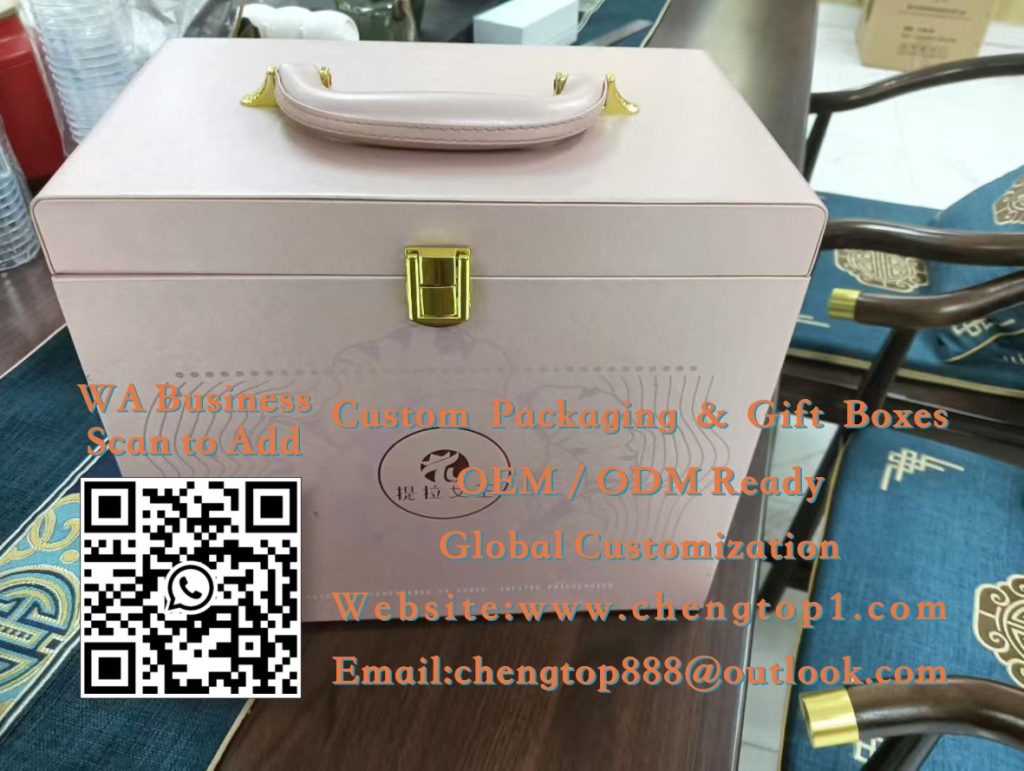 Pink Beauty Trunk Boxes: Handled Rigid Cases for Skincare and Cosmetic Sets</t...