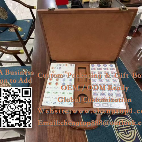 Custom Rigid Game Set Cases: Leather Briefcase Boxes for Mahjong, Tiles &...